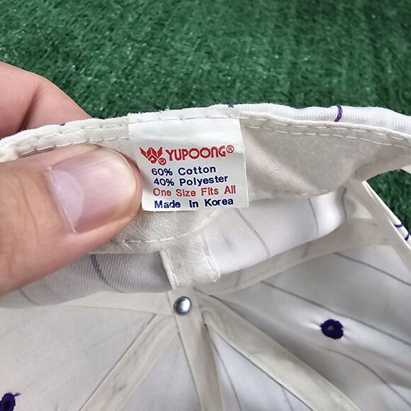 Vintage Reba McEntire On Tour Striped Hat SnapBack White & Purple Vtg 90s Cap - Picture 9 of 9